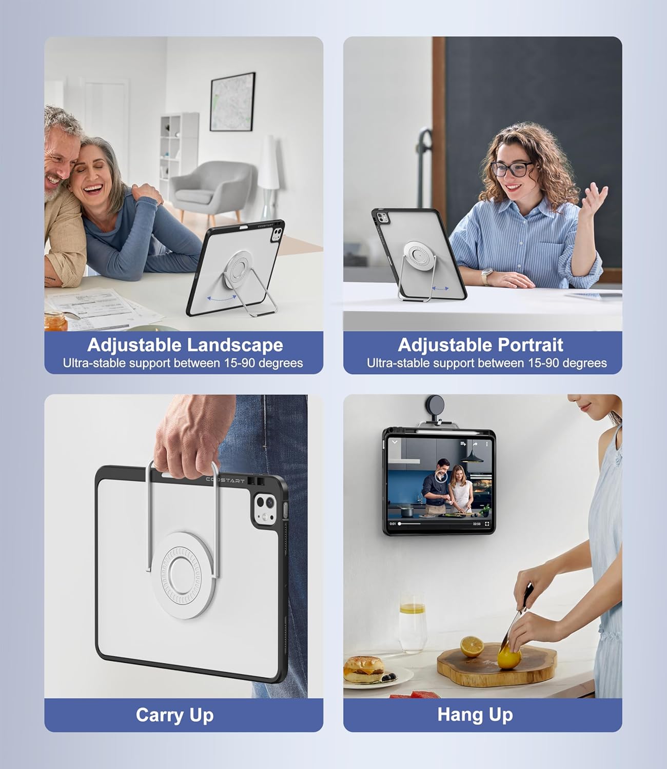 Rotating Case for iPad (A16) 11th Generation 11 Inch 2025, iPad 10th Generation 10.9 Inch 2022 with Pencil Holder, 360 Degree Rotating Stand for Portrait/Landscape Modes, Case with Stand, Black