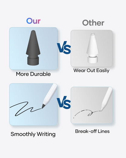 Replacement Tips for Apple Pencil 2nd Gen/1st Gen/USB-C/Apple Pencil Pro Generation, Exact Match to Apple Pen Nibs, Black, 6 Pack