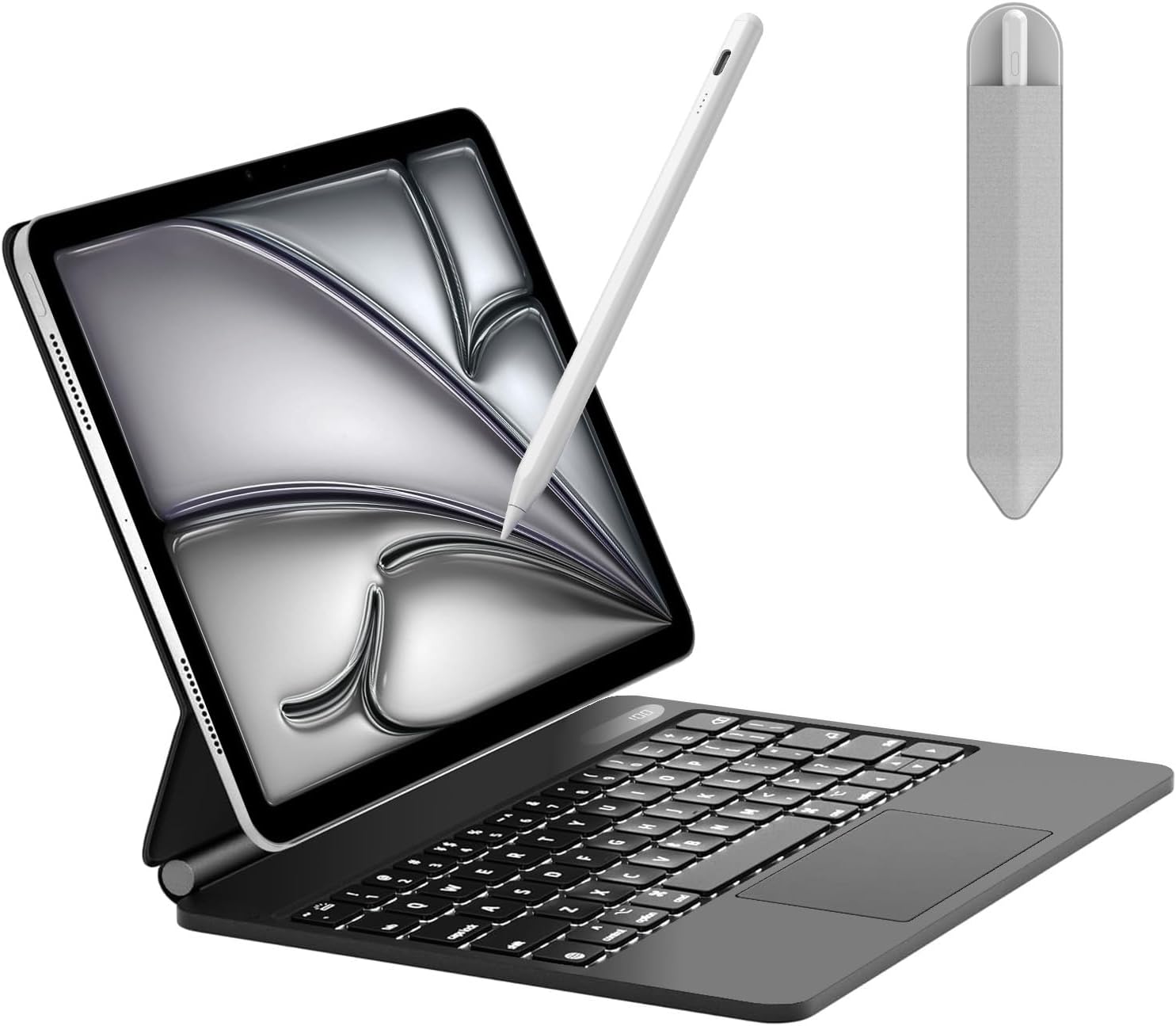 Keyboard Case for iPad Pro 11-inch (M4, 2024) with Stylus Pen, Magnetic Case with Keyboard, Pencil Holder, Floating Cantilever Stand, Multi-Touch Trackpad, Brightness Backlight, Black