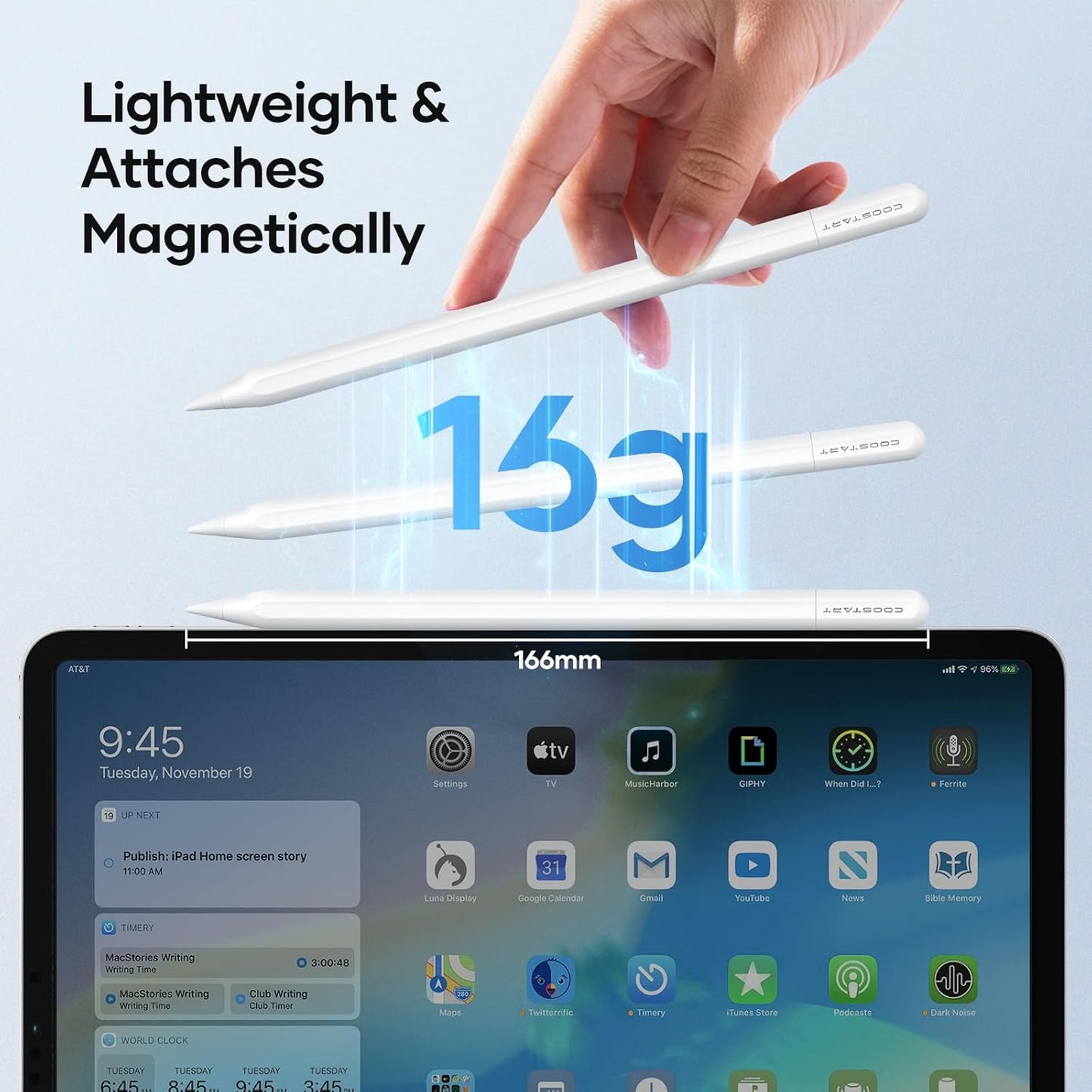 Stylus Pen for iPad 9th&10th Generation, 5 Mins Ultra Fast Charging Active Pencil Work for 2018-2023 iPad Air 3/4/5, iPad 6/7/8/9/10, Mini 5/6, Pro 11"/12.9", White
