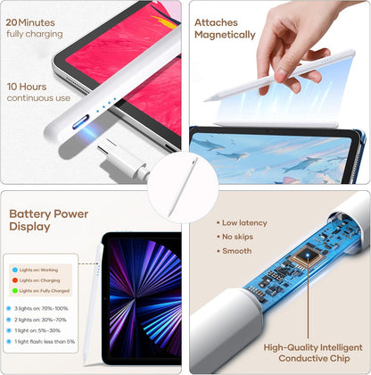 Keyboard Case for iPad Pro 11-inch (M4, 2024) with Stylus Pen, Magnetic Case with Keyboard, Pencil Holder, Floating Cantilever Stand, Multi-Touch Trackpad, Brightness Backlight, Black