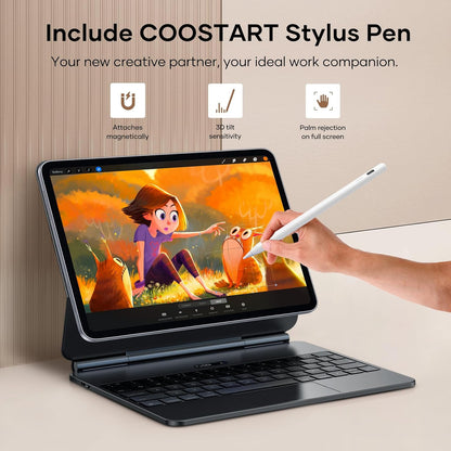 Case with Keyboard for iPad Air 11 (M3/M2, 2025/2024), iPad Pro 11 (4th/3rd/2nd/1st Gen) & iPad Air 5/4, Magic-Style Magnetic Keyboard Case with Stylus Pen, Pencil Holder, Trackpad, Backlight, Black
