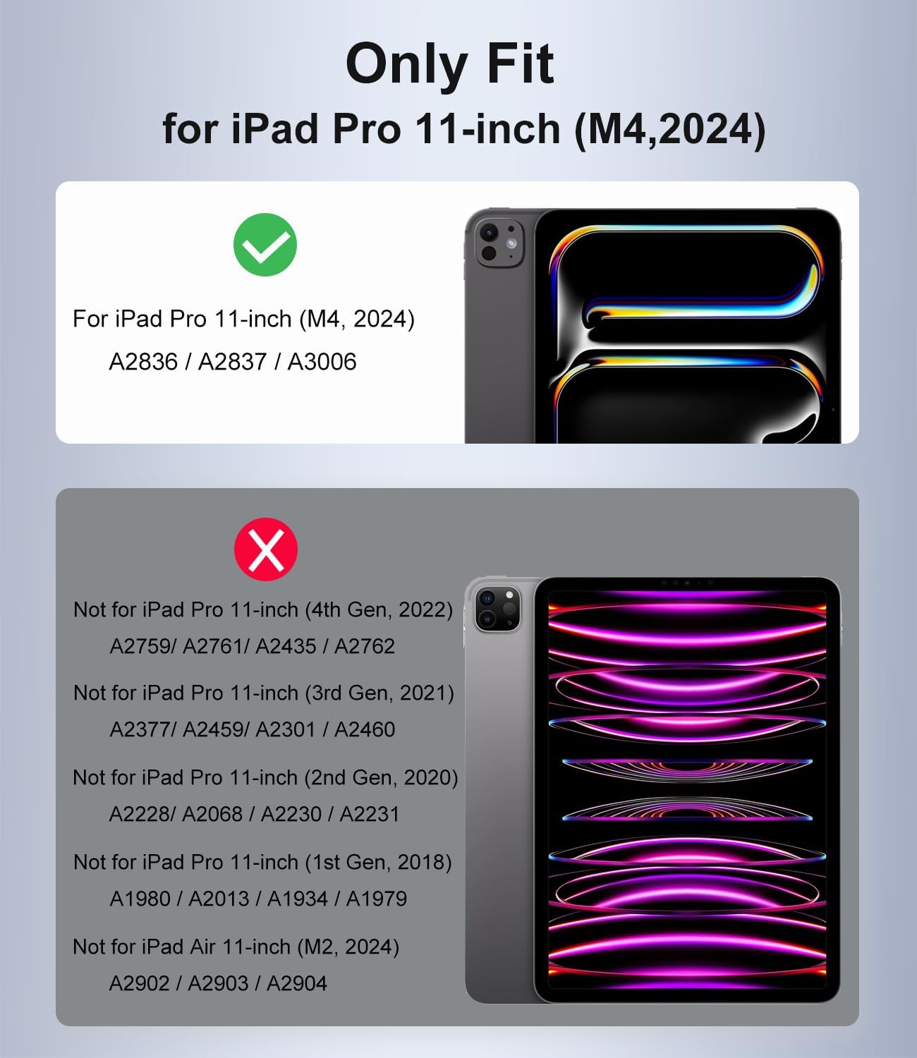 Rotating Case for iPad Pro 11 inch 2024 5th Generation (M4) with Pencil Holder, 360 Degree Rotating Stand for Portrait/Landscape/Hanging Modes, Ultra-Light Protective Case with Stable Stand, Black