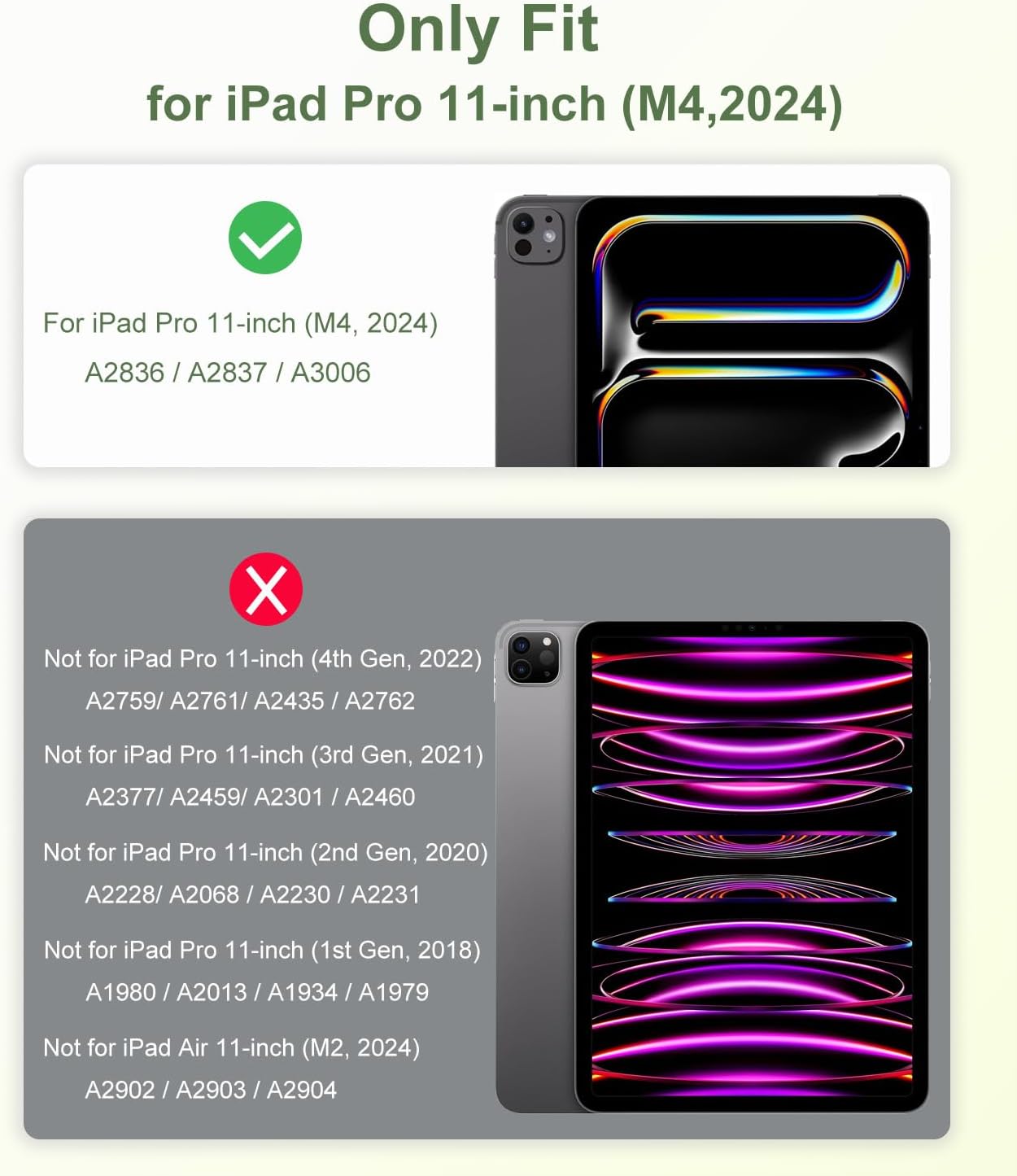 Rotating Case for iPad Pro 11 inch 2024 5th Generation (M4) with Pencil Holder, 360 Degree Rotating Stand for Portrait/Landscape/Hanging Modes, Ultra-Light Protective Case with Stable Stand, Green