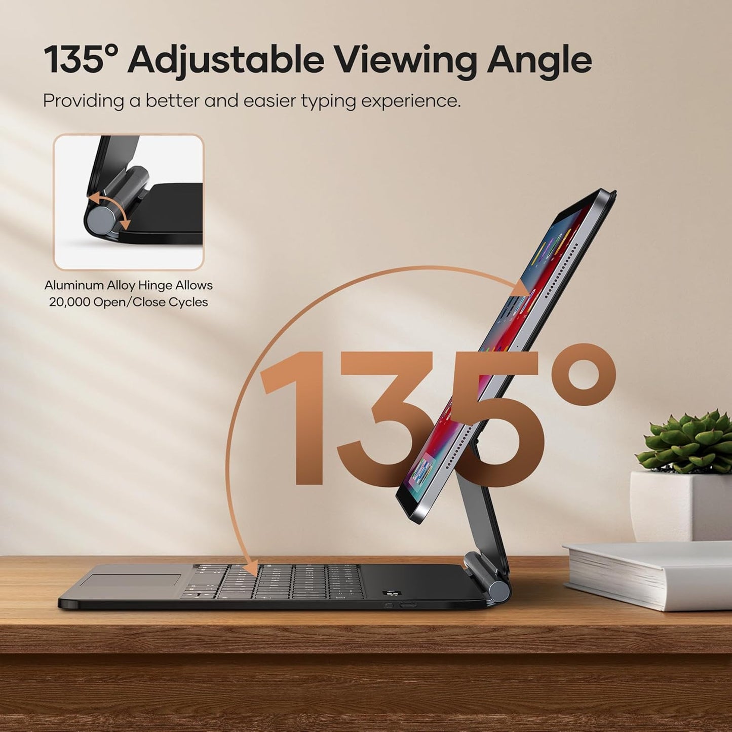 Keyboard Case for iPad Pro 11-inch (M4, 2024) with Stylus Pen, Magnetic Case with Keyboard, Pencil Holder, Floating Cantilever Stand, Multi-Touch Trackpad, Brightness Backlight, Black