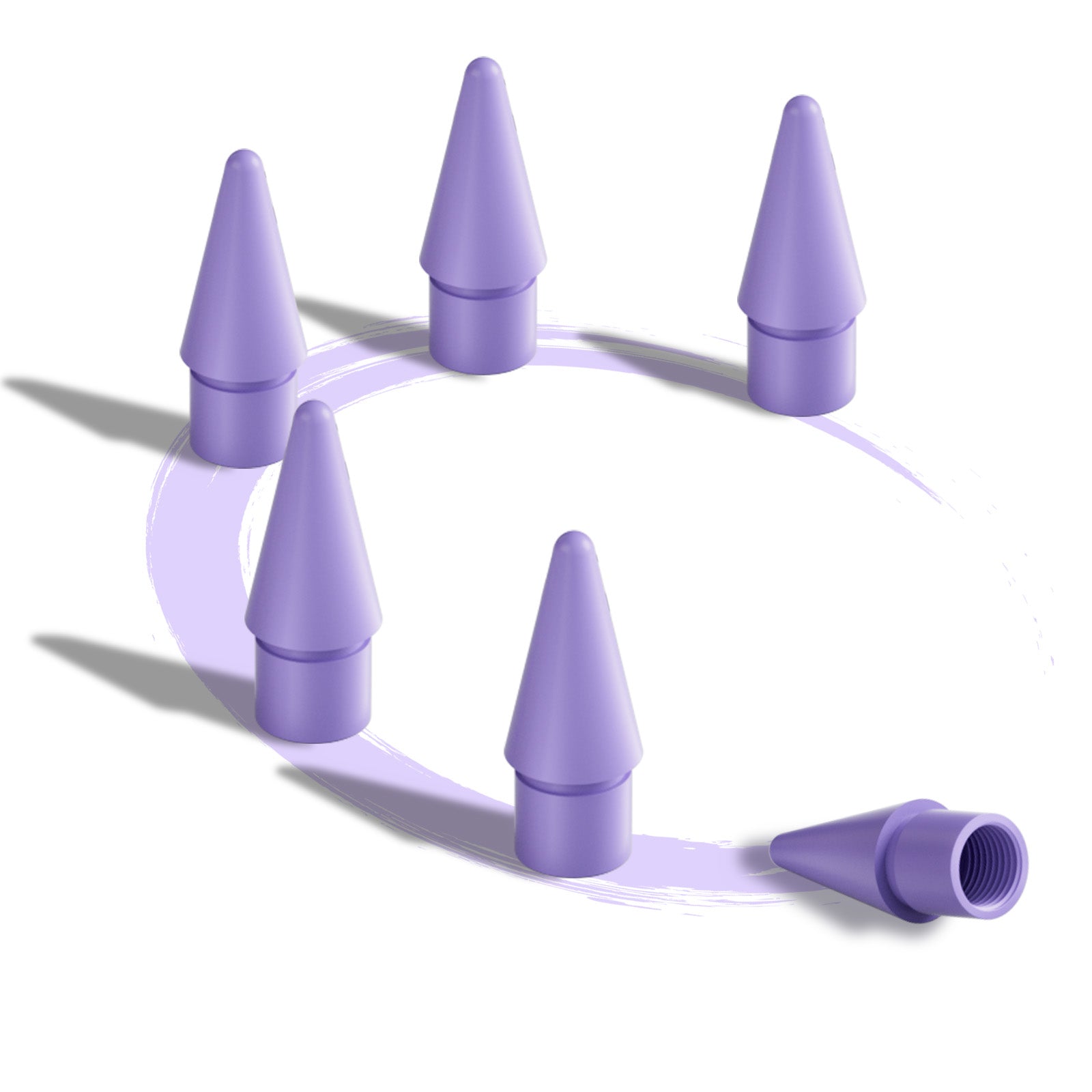 Replacement Tips for Apple Pencil 2nd Gen/1st Gen/USB-C/Apple Pencil Pro Generation, Exact Match to Apple Pen Nibs, Purple, 6 Pack
