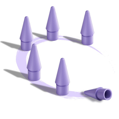 Replacement Tips for Apple Pencil 2nd Gen/1st Gen/USB-C/Apple Pencil Pro Generation, Exact Match to Apple Pen Nibs, Purple, 6 Pack