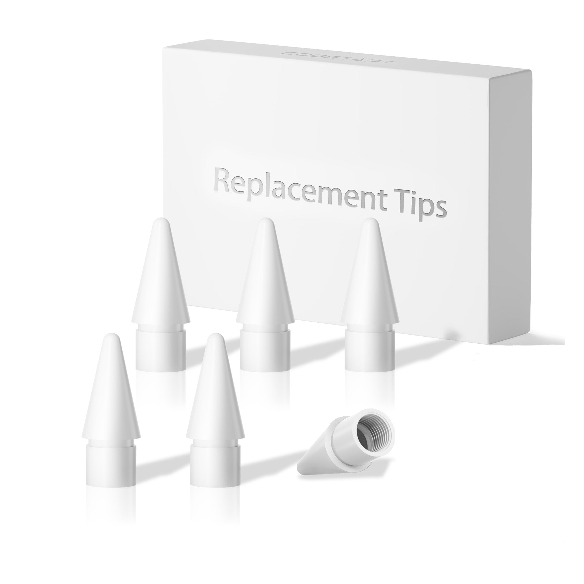 Replacement Tips for Apple Pencil 2nd Gen/1st Gen/USB-C/Apple Pencil Pro Generation, Exact Match to Apple Pen Nibs with Carry Case, 6 Pack